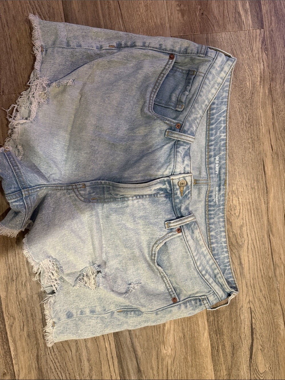 Old Navy Light Blue Distressed Denim Shorts